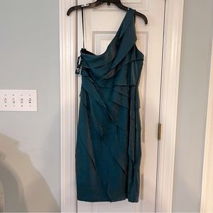 Teal off the shoulder dress New Directions; Sz 14; NWT